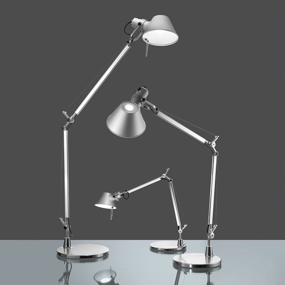 Artemide Tolomeo bei lampenonline.de. Die wohl bekannteste und umfangreichste ist die Tolomeo-Familie, die 1987 von Michele De Lucchi und Giancarlo Fassina entworfen wurde. Was als innovative Tischleuchte begann, entwickelte sich zu einer beeindruckenden 