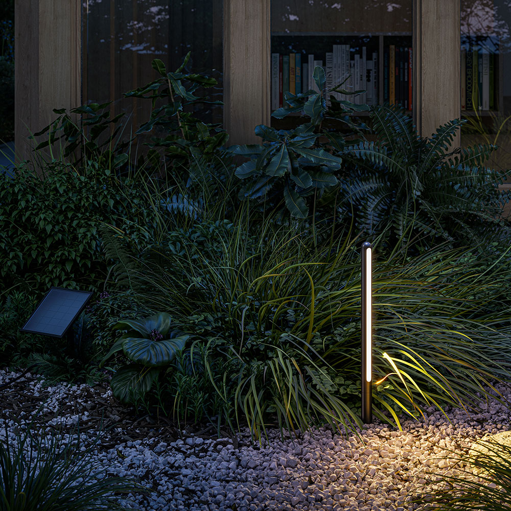 IP44 Kal Solar Join LED-Spießleuchte S & M – stilvolle, solarbetriebene Außenleuchten in zwei Größen IP44 Kal Solar Join LED-Spießleuchte in Größe S und M bei lampenonline.de sind elegante solarbetriebene Gartenleuchten für flexible Außenbeleuchtung