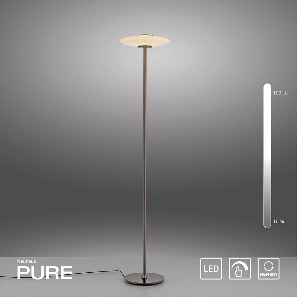 Pure Vitrum 481 LED-Stehleuchte – Hochwertige Glasleuchte mit Dimmer und harmonischer Lichtwirkung Die Pure Vitrum 481 LED-Stehleuchte kombiniert ein elegantes Glasdesign mit funktionaler Beleuchtung. Mit 1800 mm Höhe, Up- und Downlight-Funktion, warmweißem Licht und integriertem 3-Stufen-Tastdimmer ist sie ideal für stimmungsvolle Raumbeleuchtung.