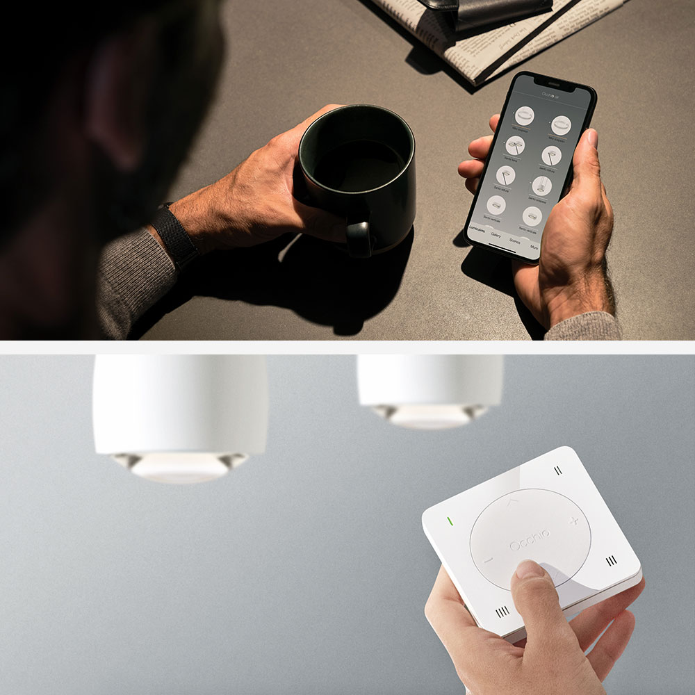 Mit dem Occhio air controller steht Ihnen ein innovatives Steuerungssystem zur Verfügung, mit dem Sie die volle Kontrolle über Ihre Beleuchtung haben.