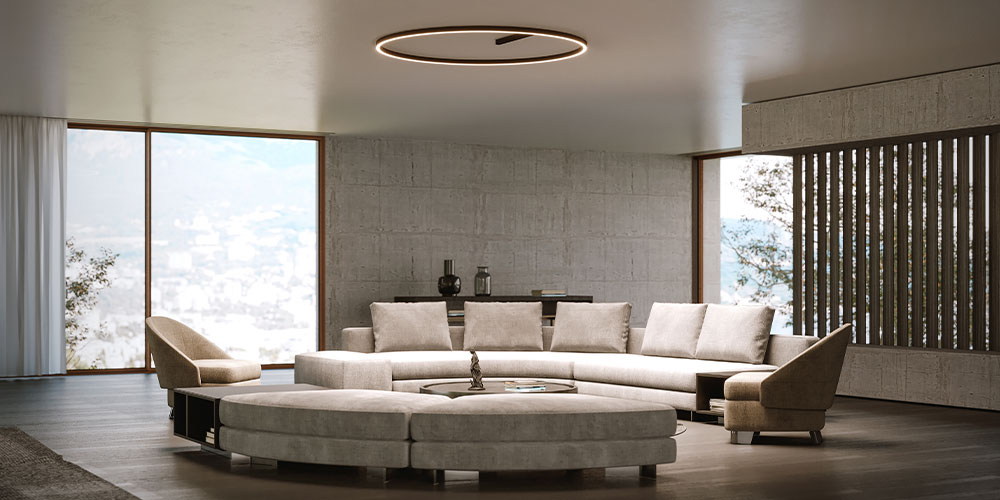 Occhio Mito Leuchte – ikonisches Design mit innovativer Lichttechnik. Durch einfache Gesten am Leuchtenkopf lassen sich verschiedene Lichtszenarien erschaffen und der Raum individuell inszenieren