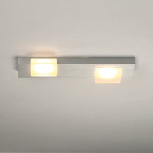 Bopp Leuchten Lamina LED-Deckenleuchte 2-flammig-Aluminium geschliffen-mit LED (2700K) bei lampenonline.de