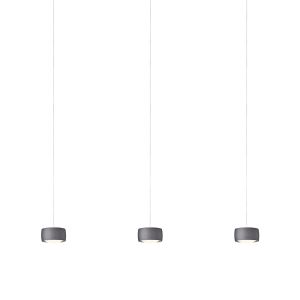 Oligo Grace LED-Pendelleuchte 3-flammig mit unsichtbarer Höhenverstellung-Purple grey-Aluminium gebürstet-mit Tunable White (2200K - 5000K) bei lampenonline.de