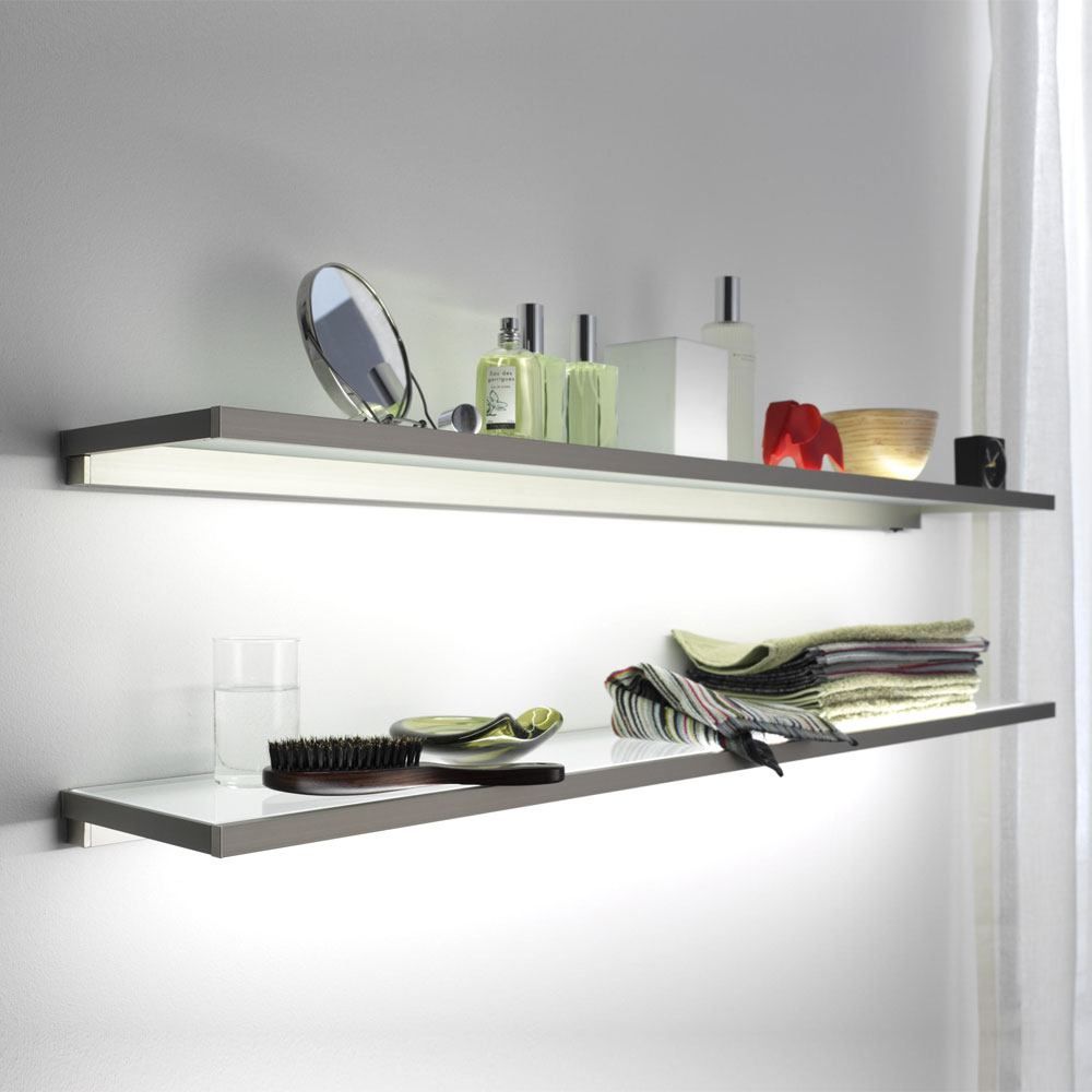 GERA Leuchten Glasablage 900 LED-Wandregal