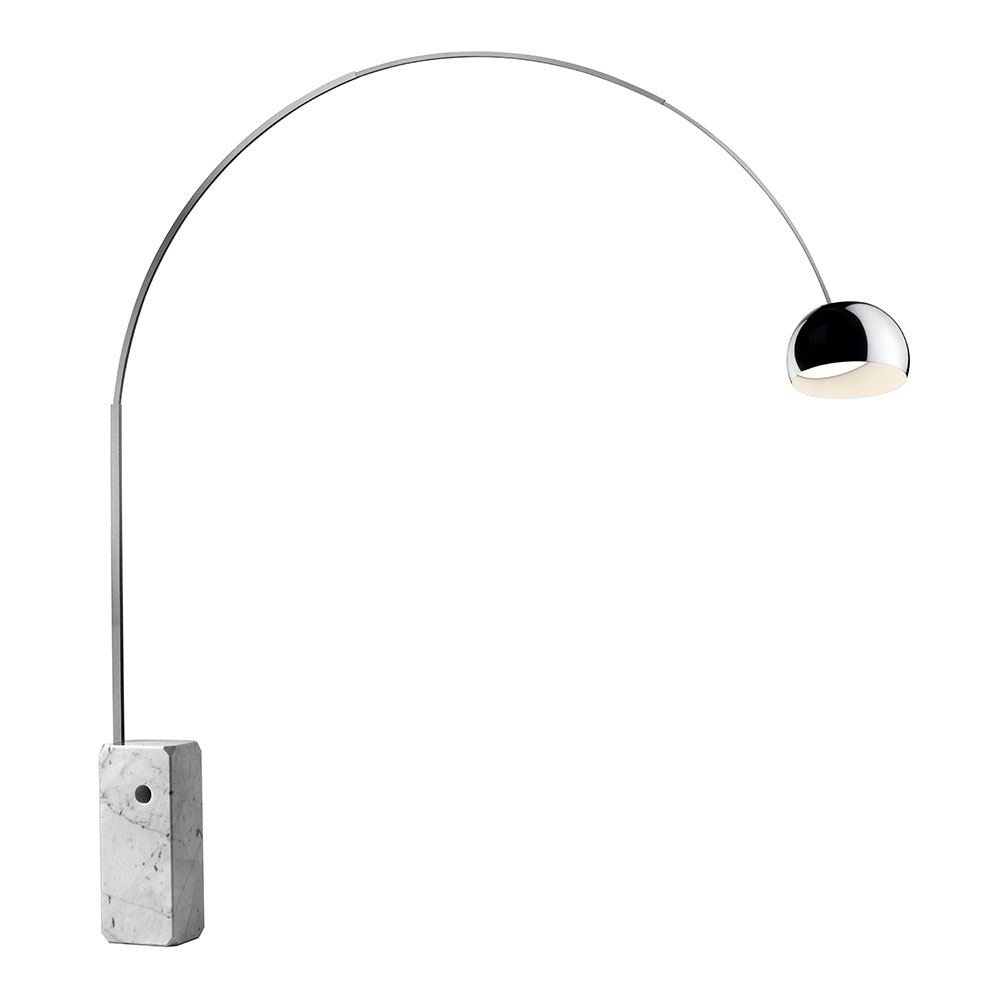 Flos Arco Bogenleuchte Edelstahl, Sockel: Marmor - Bild 4