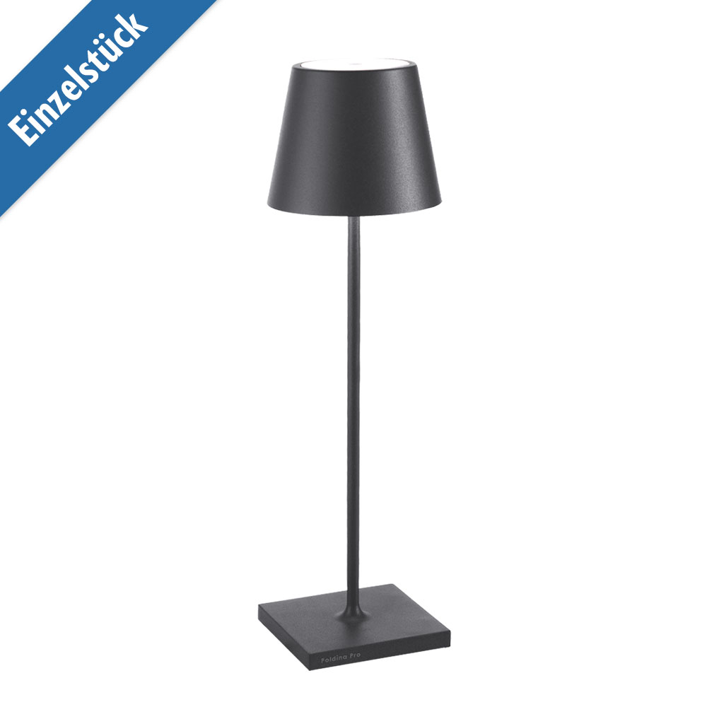 Zafferano Licht Led-Akkuleuchte Poldina Pro Dunkelgrau