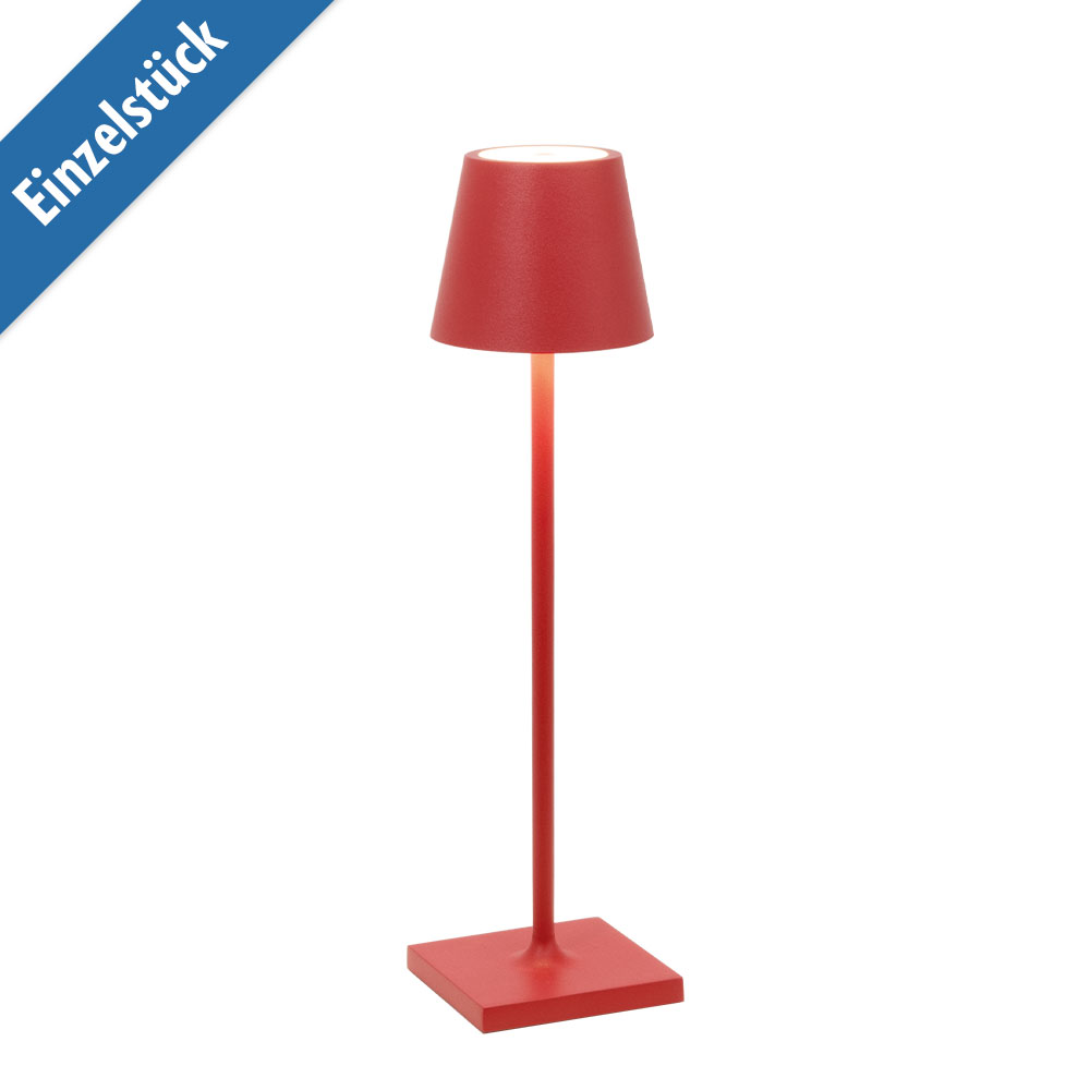 Zafferano Rot Led-Akkuleuchte Poldina Pro Micro