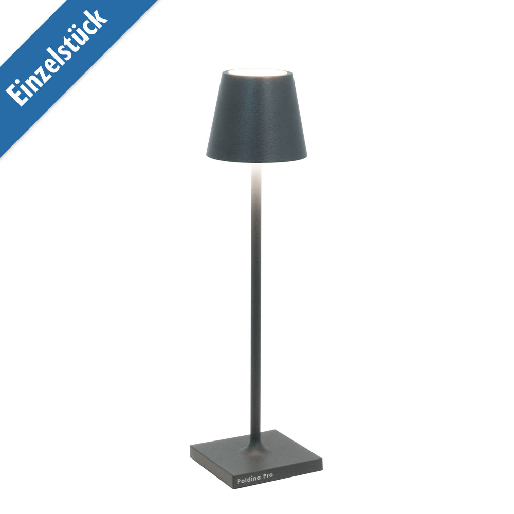 Zafferano Led-Akkuleuchte Poldina Pro Micro-Dunkelgrau