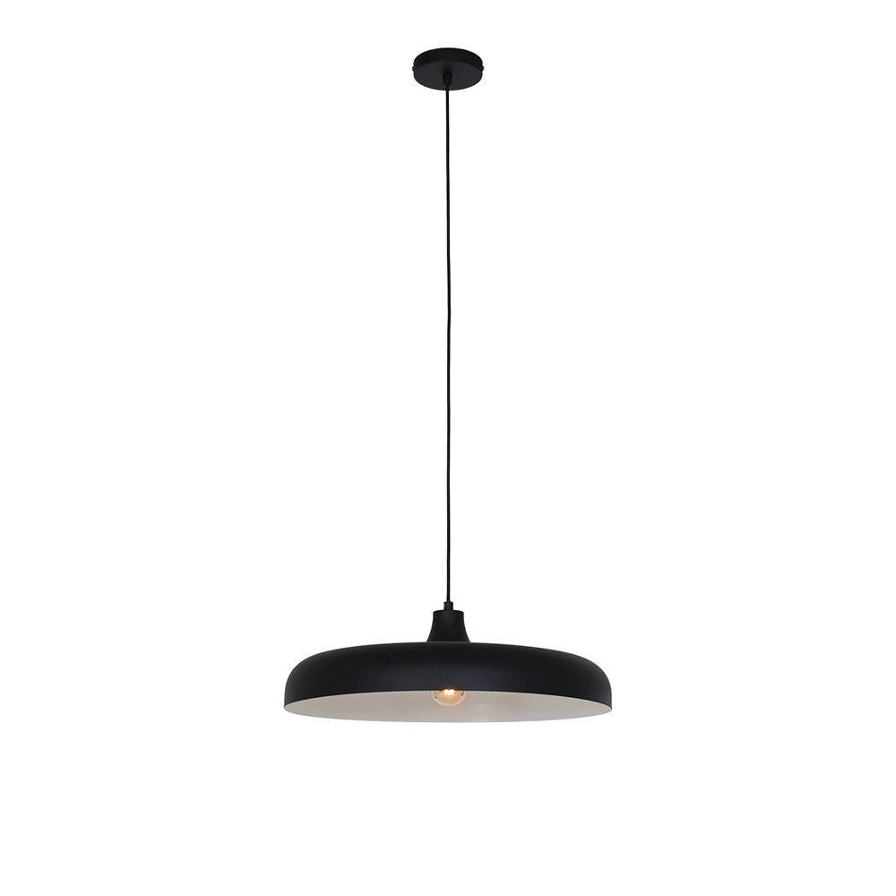 Pendelleuchte KRISIP, Ø 50cm, flach, E27, Metall, schwarz matt - Bild 2