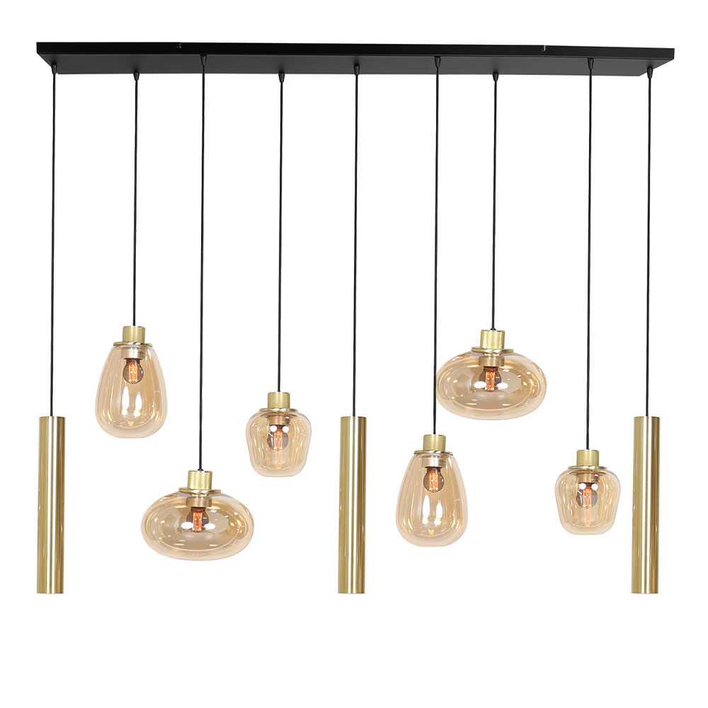 LED Pendelleuchte REFLEXION, 9-flammig, GU10 + E27, 4,9W, IP20, dimmbar, messing - Bild 3