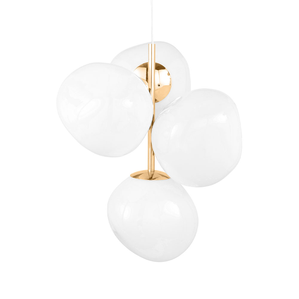 Tom Dixon Gold Melt Mini Chandelier Led-Pendelleuchte-Opal/-Mit Led (3000K)