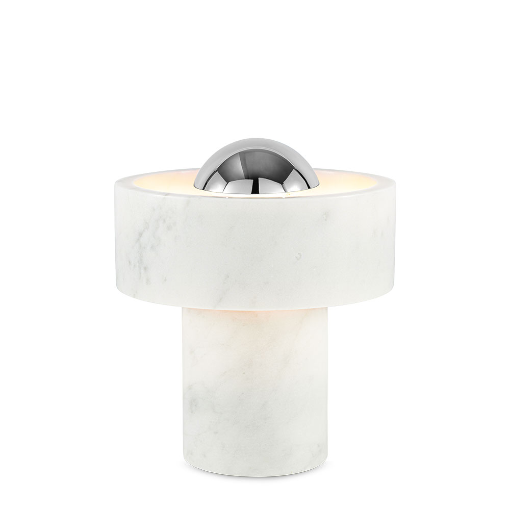 Tom Dixon Weiss - Schnurlosleuchte Stone - Weiß - Polierter Stahl - Designer - Bild 3