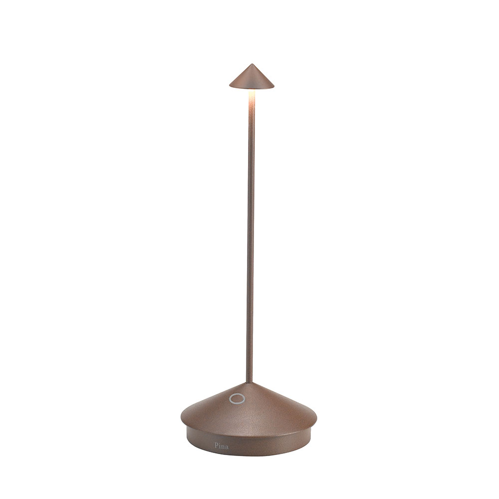 Zafferano, Pina, Wiederaufladbare und Kabellose Tischlampe mit Touch Control, Geeignet für den Innen- und Außenbereich, Dimmer, 2200-3000 K, Höhe 29 cm, Farbe Corten - Bild 3